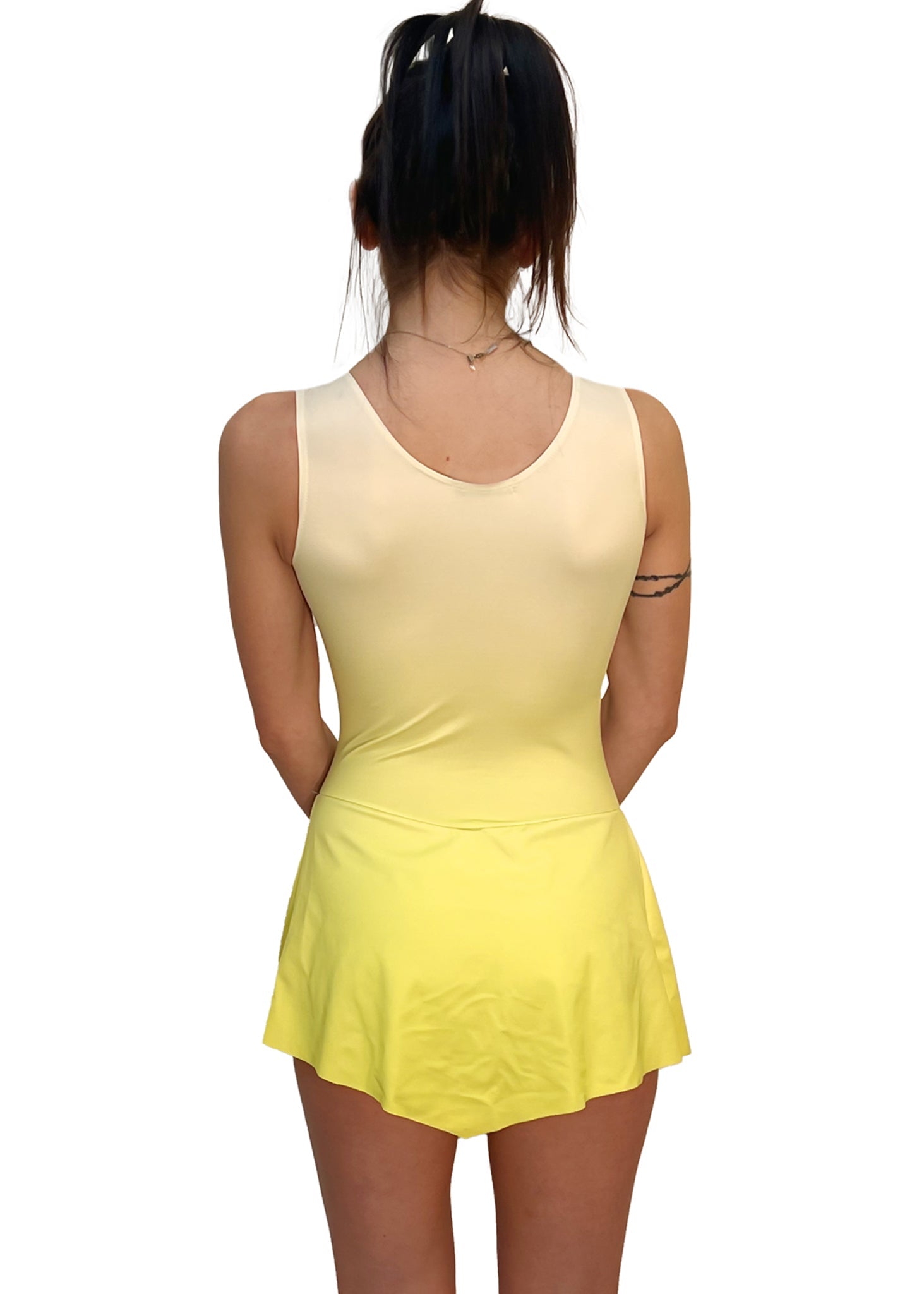 BODY CON GONNELLINO MODELLO CUORE YELLOW - ADELIGHT - BODY PATTINAGGIO - ADELIGHT