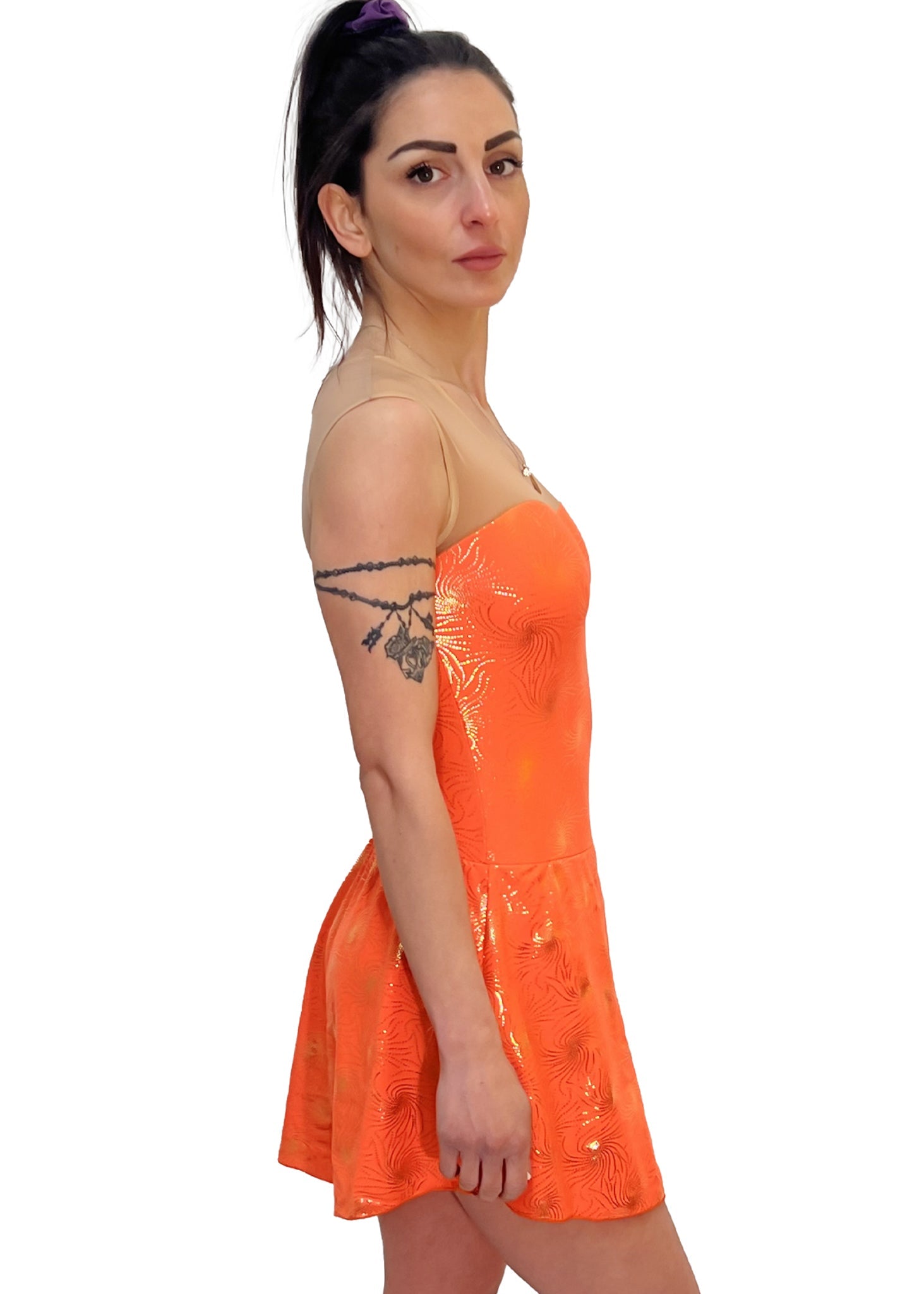 BODY CON GONNELLINO MODELLO GIRANDOLA - ADELIGHT - BODY PATTINAGGIO - ADELIGHT