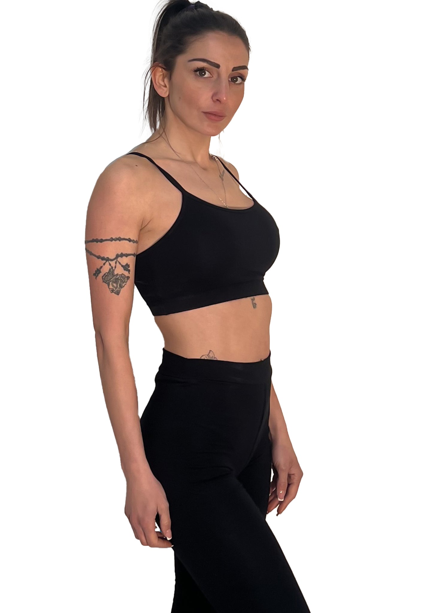 TOP FITNESS COTONE MODELLO ARY BLACK - ADELIGHT - TOP COTONE MODELLO ARY - ADELIGHT