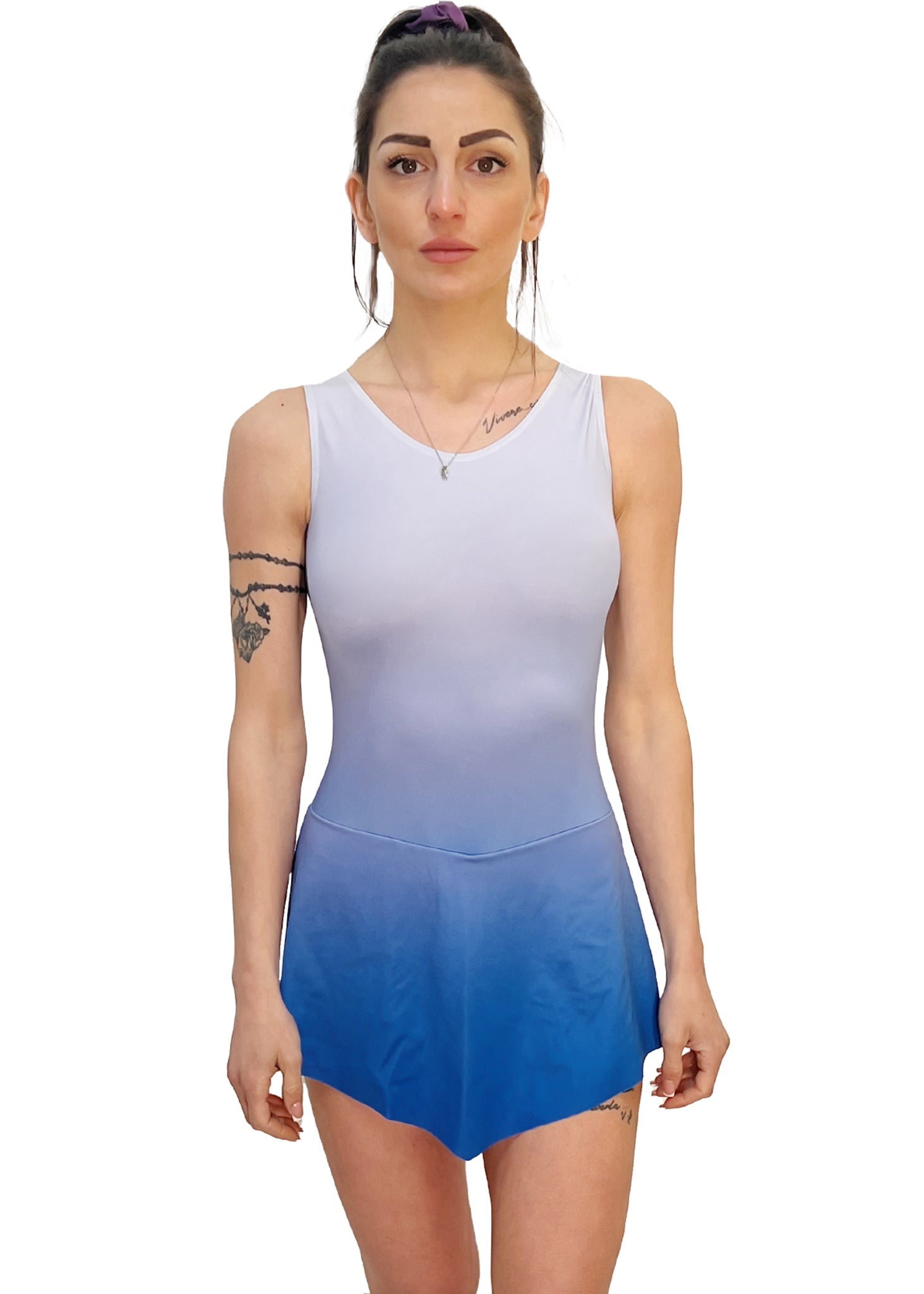 BODY CON GONNELLINO MODELLO CUORE BLUETTE - ADELIGHT - BODY PATTINAGGIO - ADELIGHT