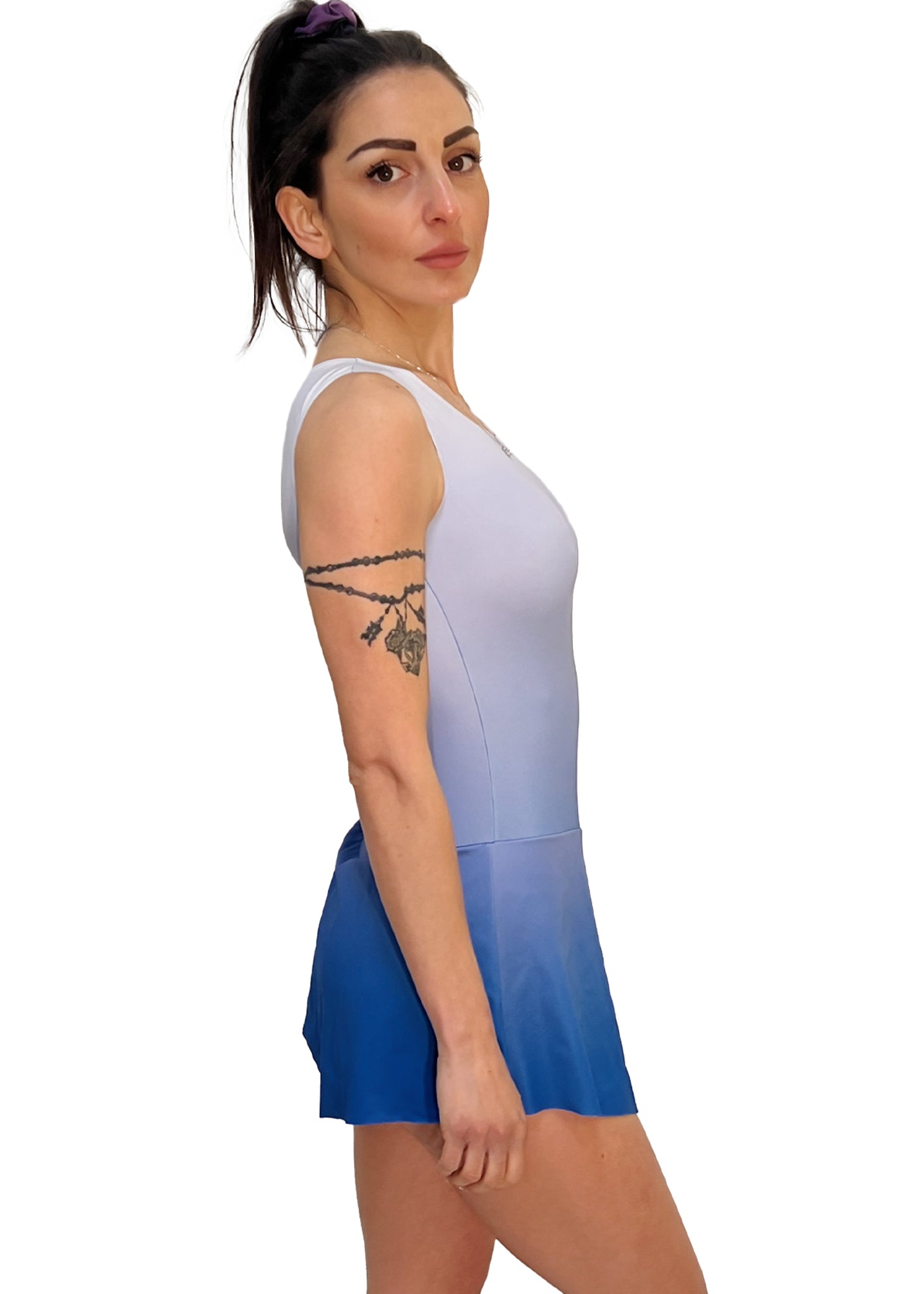 BODY CON GONNELLINO MODELLO CUORE BLUETTE - ADELIGHT - BODY PATTINAGGIO - ADELIGHT