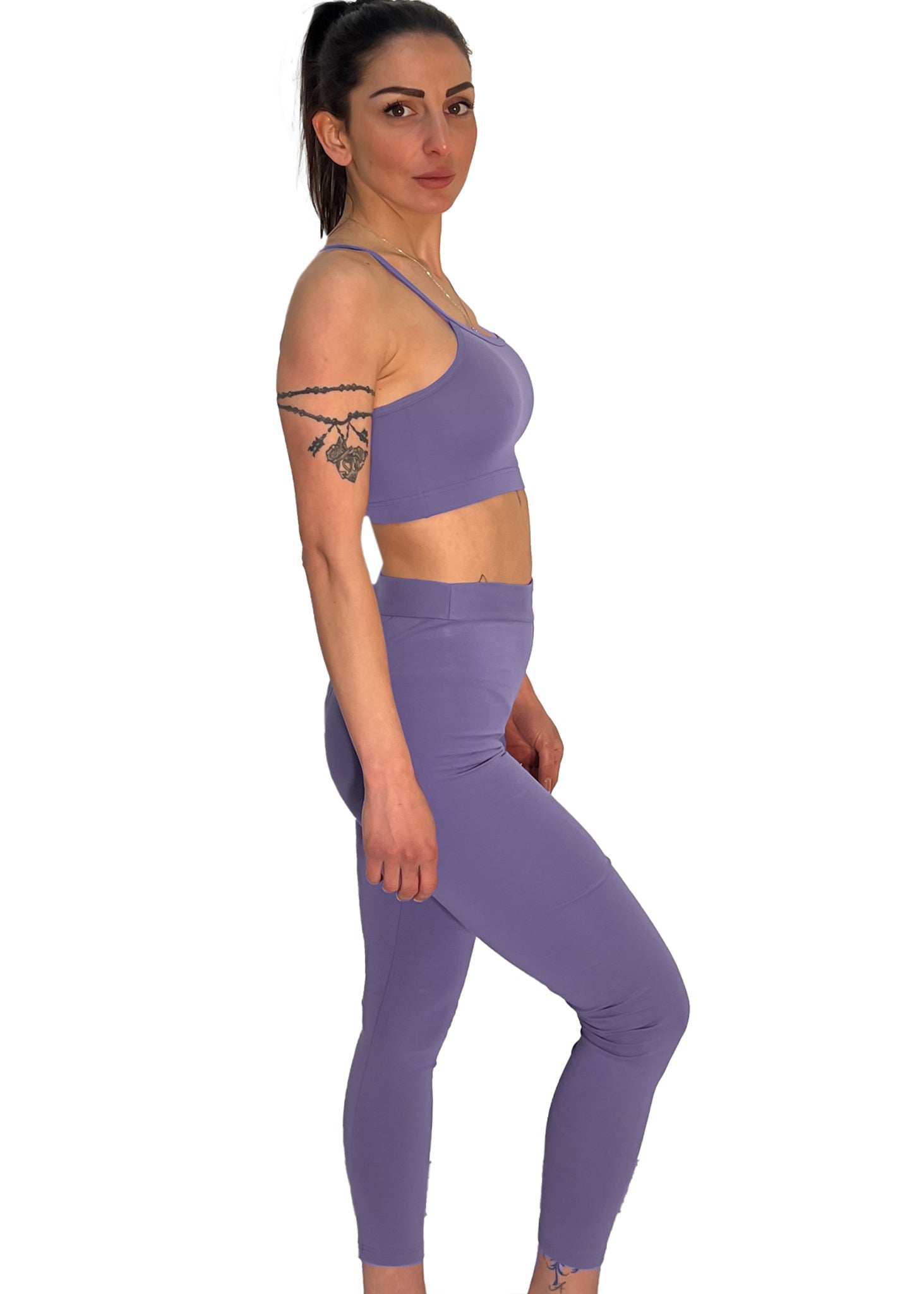 COMPLETO FITNESS COTONE MODELLO ARY LILLA - ADELIGHT - COMPLETO COTONE MODELLO ARY - ADELIGHT