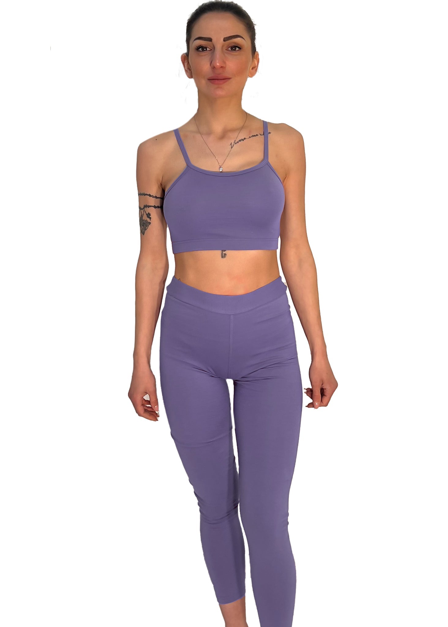 COMPLETO FITNESS COTONE MODELLO ARY LILLA - ADELIGHT - COMPLETO COTONE MODELLO ARY - ADELIGHT